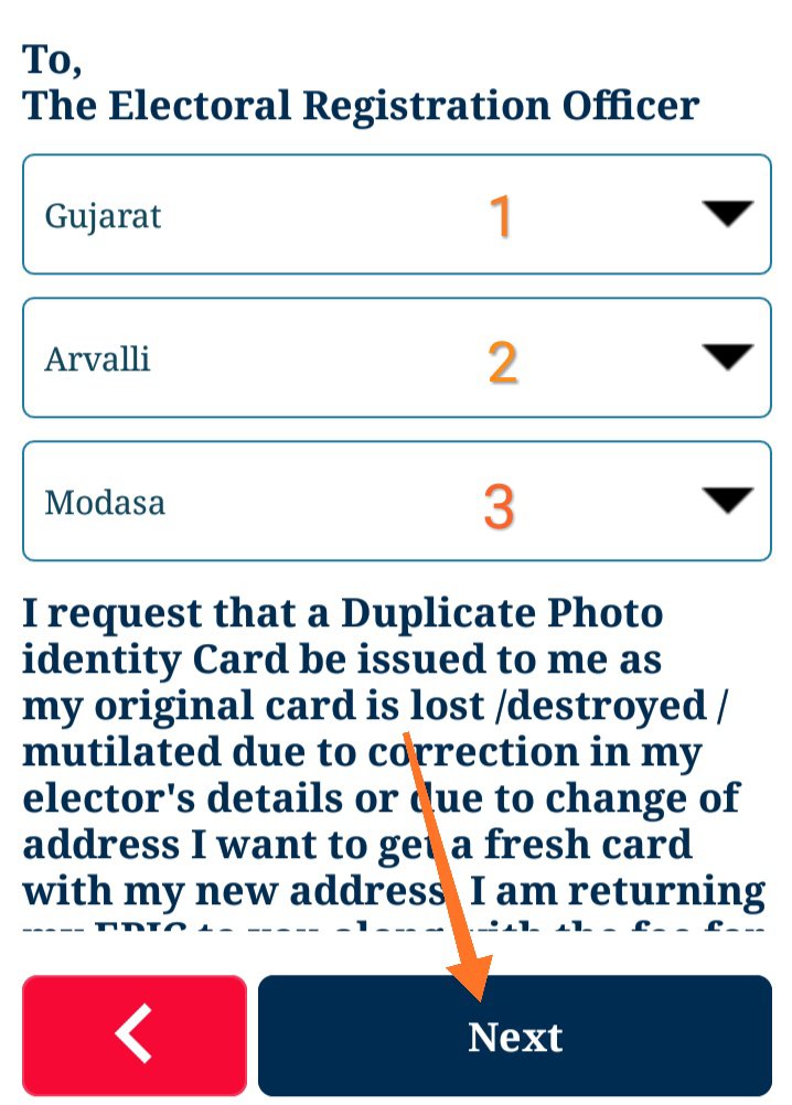 Duplicate Voter Id card